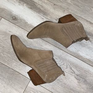 Taupe Crown vintage slip on ankle booties